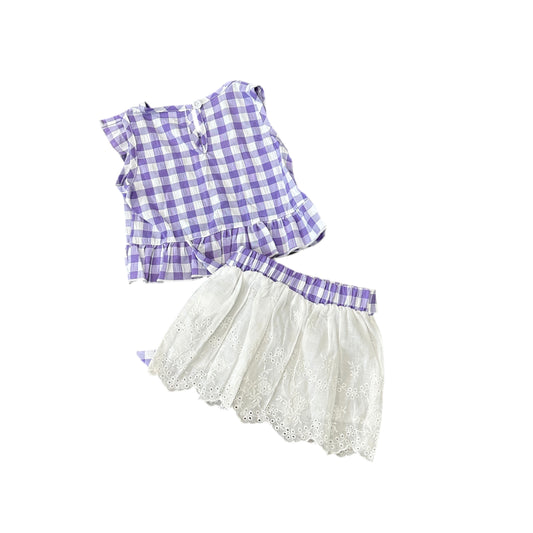 Purple Gingham Set