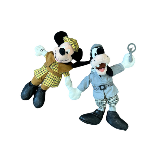Vintage Detective Mickey & Goofy Plush