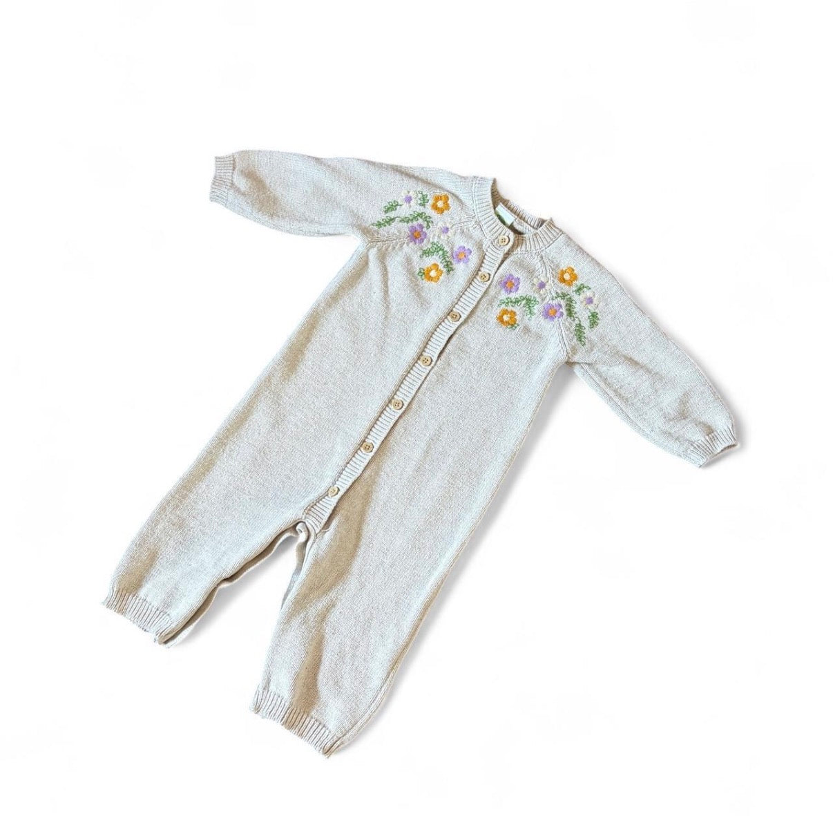 Floral Embroidered Onesie