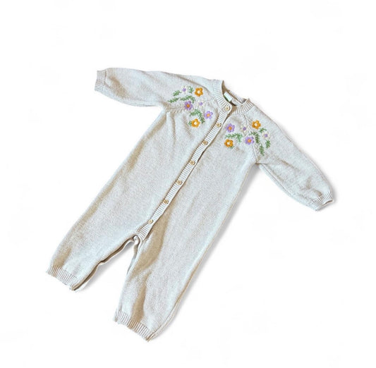 Floral Embroidered Onesie
