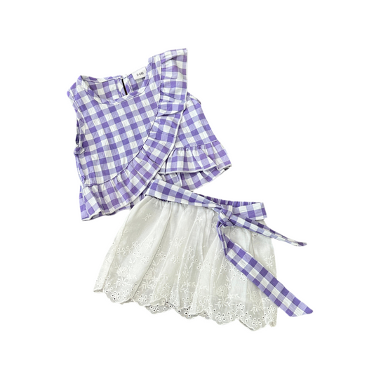Purple Gingham Set