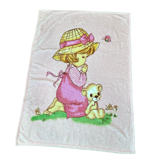 Vintage Praying Girl Blanket